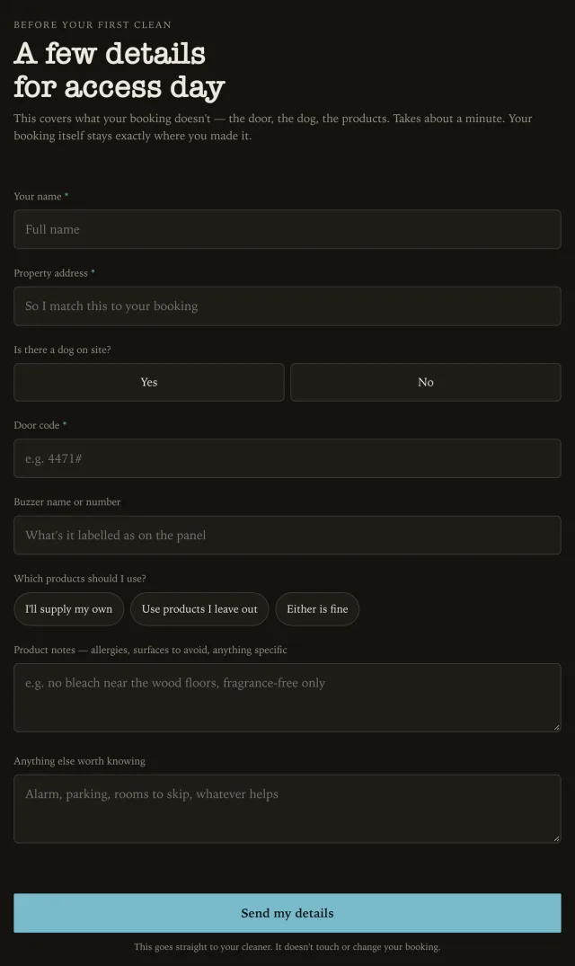 Cleaner access notes, an app Saddle built from one sentence